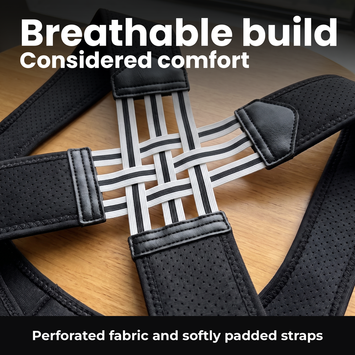Breathable fabric and padded strap detail