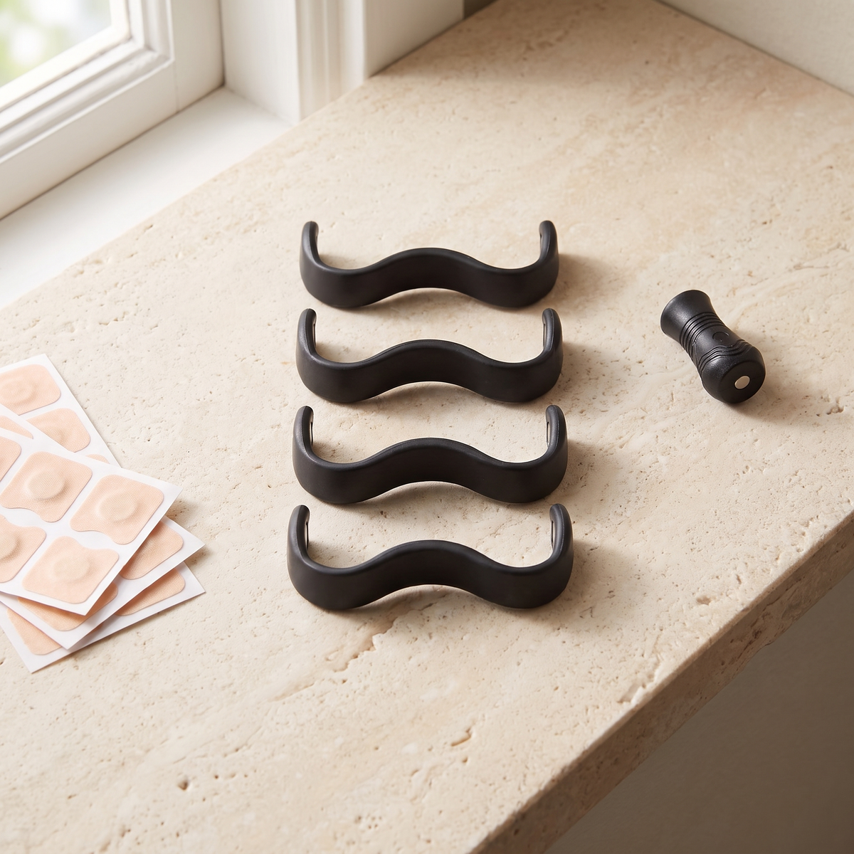 Voria BreezeFlow kit arranged on a stone countertop