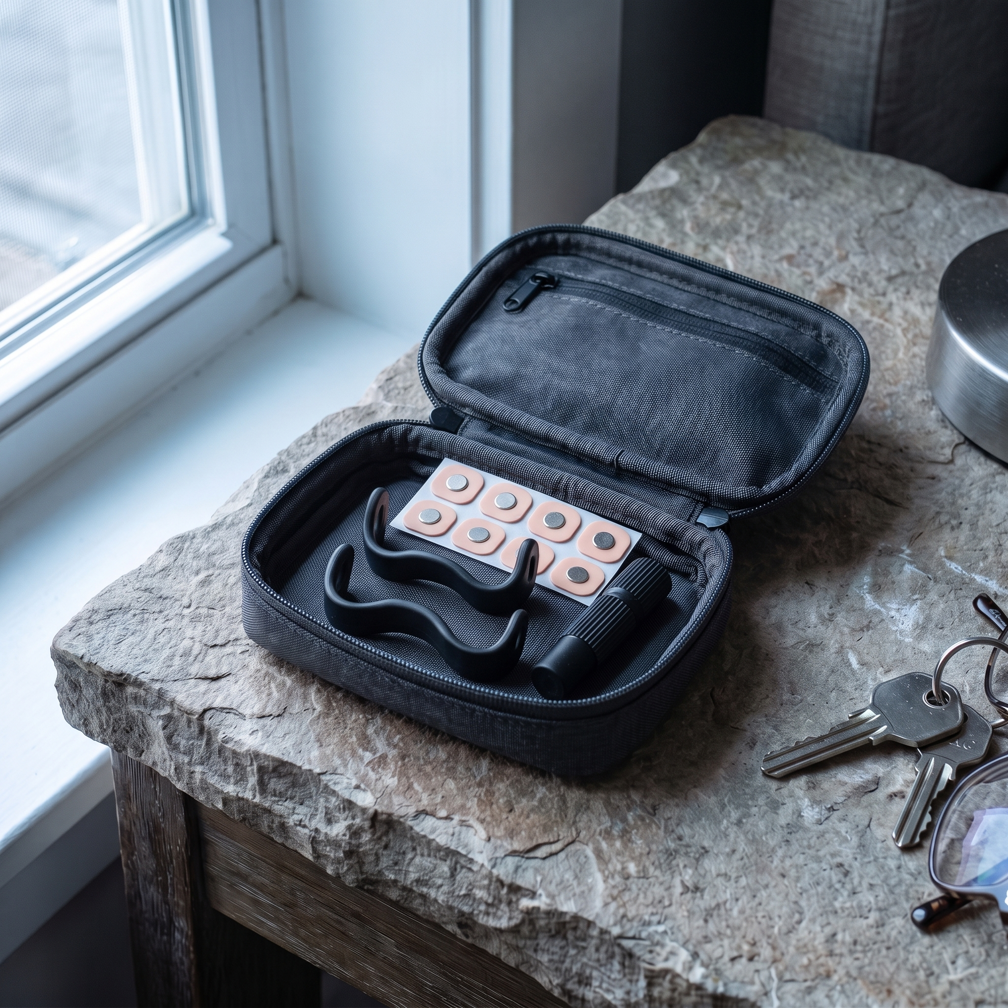 Voria BreezeFlow kit stored in a compact travel pouch